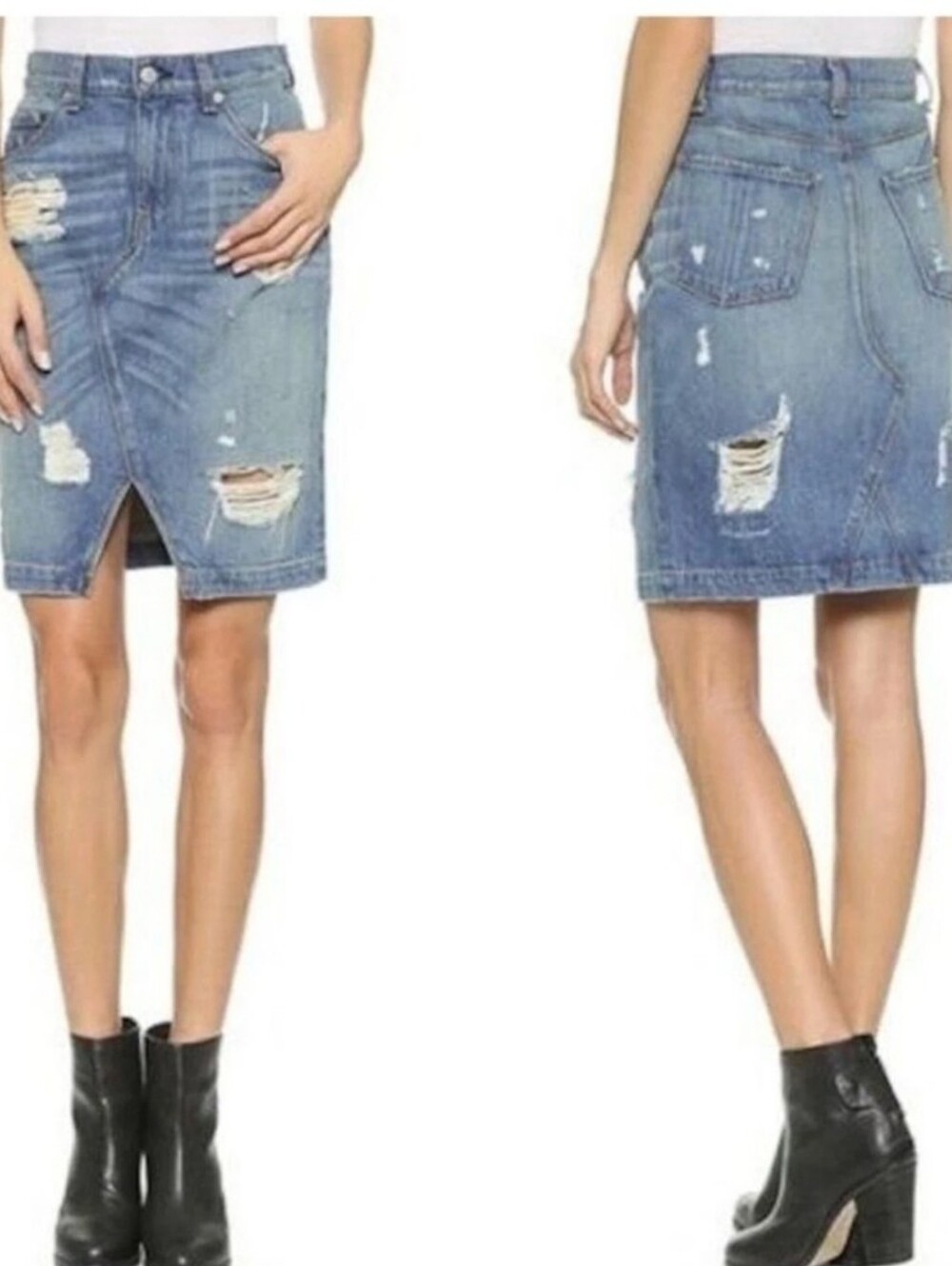 Rag and Bone Distressed Denim Pencil Skirt Size 29